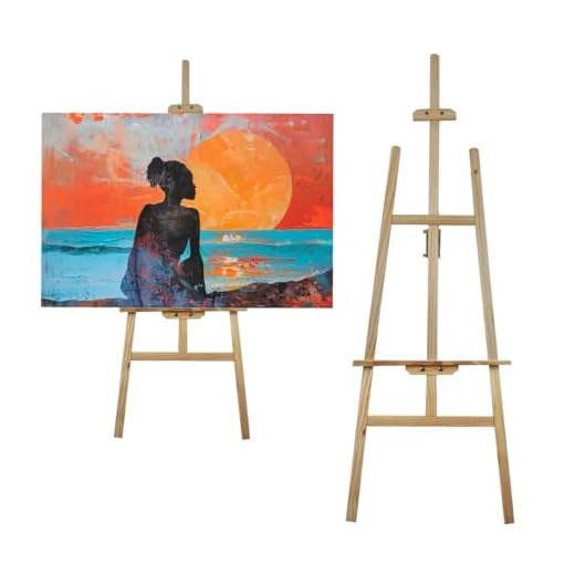 CHELY INTERMARKET Caballete Madera 120 CM Natural Caballete Plegable Para Pintura Lienzo Profesional Artistas Niños Adultos Acrílico Óleo Acuarela Trípode Soporte Portátil Estudio Manualidades