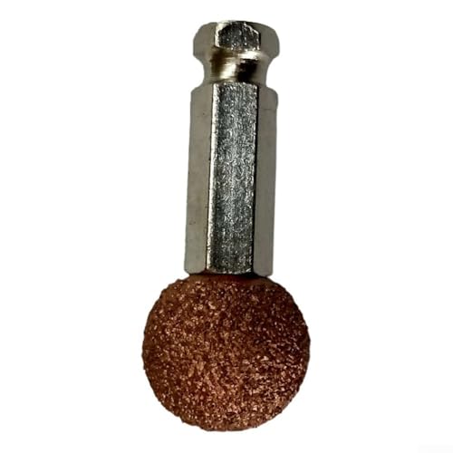 Niceminiwall Escofina de carburo para neumáticos con adaptador de eje, bola de pulido grande resistente al desgaste de 25 mm para amoladoras neumáticas, accesorio de rueda pulido grueso (adaptador de