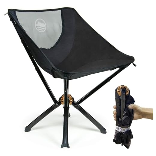 CLIQ Portable Chair Camping Chairs - A Small Collapsible Portable Chair That Goes Every Where Outdoors. Compact Folding Chair for Adults That Sets Up in 5 Seconds | Camping Chair Supports 300 Lbs