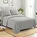 King Size Sheets 100% Cotton Made in Egypt Soft 400 Thread Count for King Size Bed Mattress, 4 Pieces Bedding Sheets & Pillowcases Sets, King, Gray