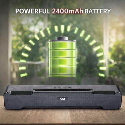 Image of Mz Wireless SoundBar M-51 | 10W Bluetooth Soundbar Speaker with 2400mAh Battery | Up to 6 Hours Playback | Portable Wireless Sound Bar for TV, Mobile & Home Audio