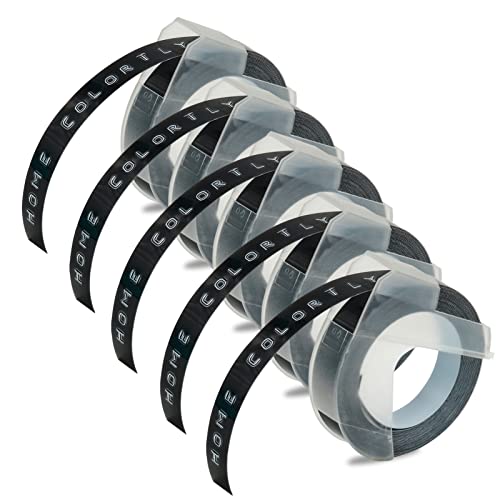 5-Label Tape Compatible with DYMO Embossing Tape Omega 9mm Black