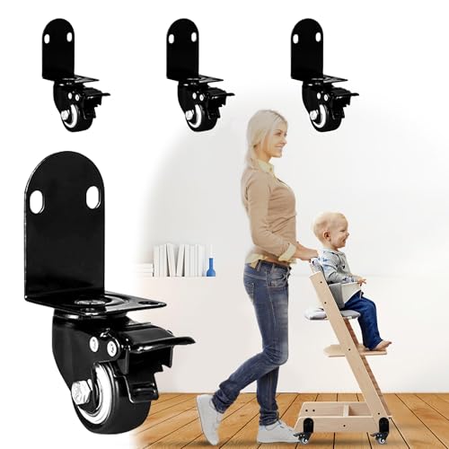 Image of 360 Rotating Wheel Accessories with Safety Locks Fit for Stokke Tripp Trapp High Chair - Enhance Mobility and Convenience for Your High Chair