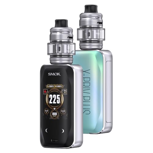 SMOK X-Priv Plus Kit |Smok X-Priv Plus Mod 225W con 5.5ml TF-D SubTank Fit D-Coil 0.15/0.23ohm Cigarrillo Electrónico DTL Vape sin nicotina (Negro) (Mineral Green)