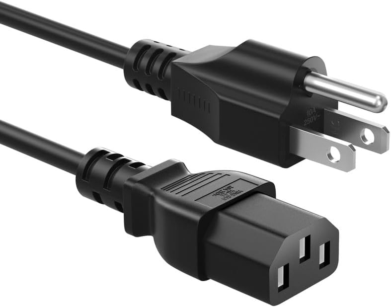 Cable de alimentación para monitor de 3 clavijas, cable de alimentación de computadora de 4 pies (3.9 ft) para monitor Samsung, LG, HP, AOC, Acer,