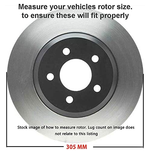 Image of Detroit Axle - Front Brake Kit for Chevrolet GMC Silverado Suburban Sierra | Savana Yukon XL 1500 Tahoe Cadillac Escalade Drilled & Slotted Brakes Rotors Ceramic Brake Pads Replacement 12 inch inch Rotor
