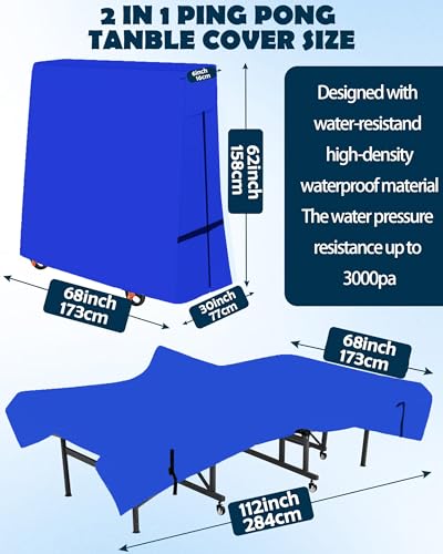 image for OUTTDID Outdoor Ping Pong Table Cover, 600D Waterproof Sunproof Indoor