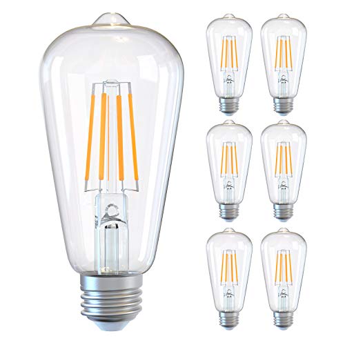 DGO E27 LED Bulb, ST64, 6W, 2700K Warm White, 6 Pack