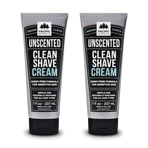 Pacific Shaving Company Clean Men's Sensitive Shaving Cream, 7 Oz (2 Pack)