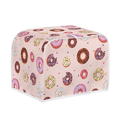 Salabomia Toaster Dust Cover 2 Slice, Donut Print Anti-Sputtering Toaster Covers, Washable Decorative Bread Toaster Cover, Dust Fingerprint Protection For Toasters Bread Maker, Pink #TOP1