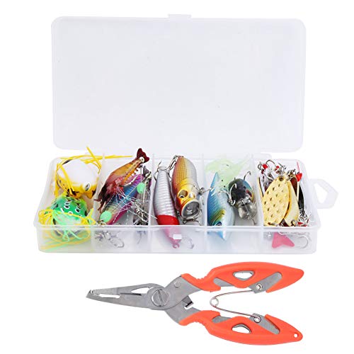 Appâts artificiels pour pêche en eau douce kit de leurres multicolores avec pince