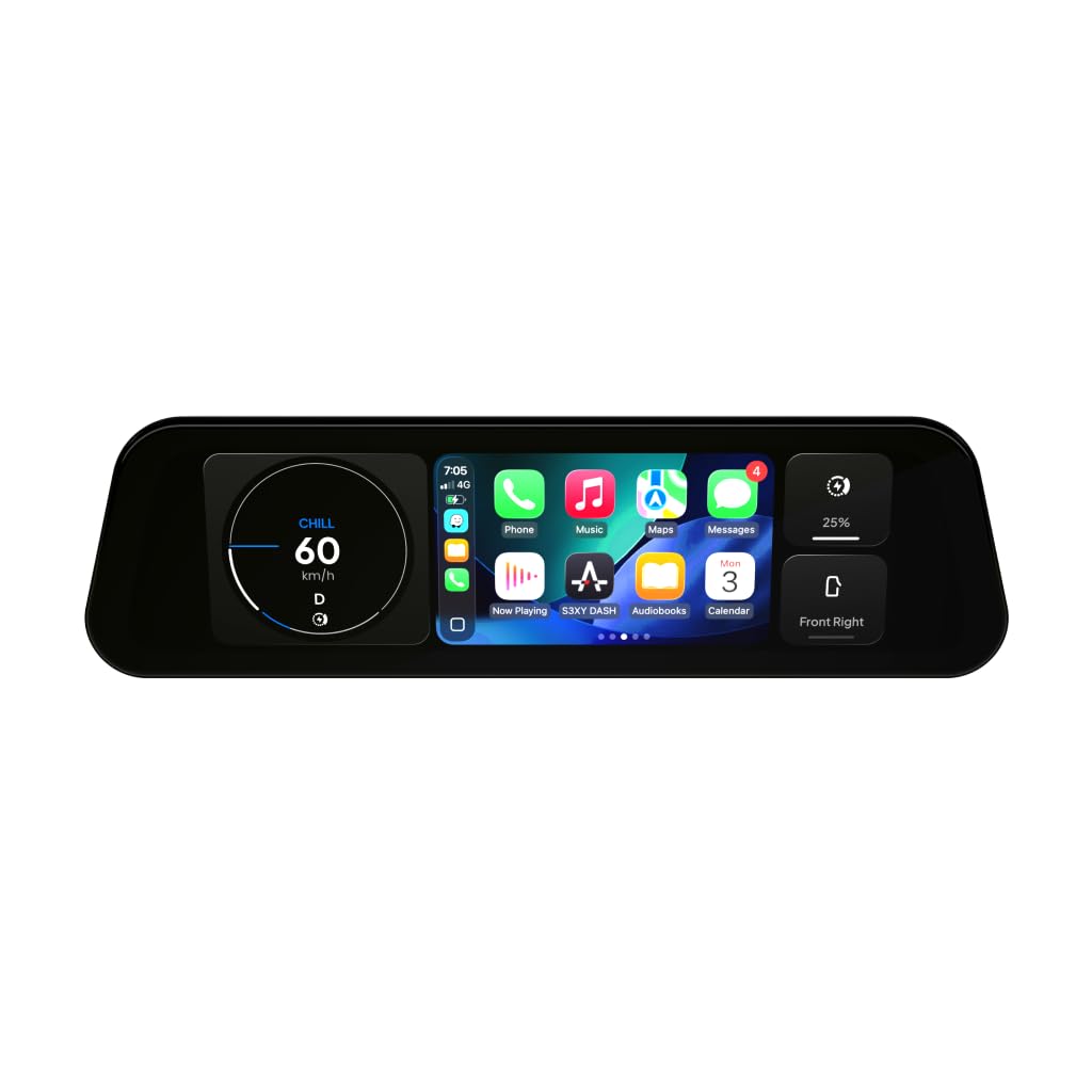 S3XY Dash für Tesla - 9,6" QLED Touchscreen, Anti-Reflex-Beschichtung (Head-up-Display, CarPlay, Android Auto) (Standalone (Without Commander), All Models) - 1
