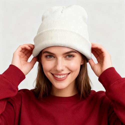 Image of ZOORON Beanie for Men Women Warm Winter Hat Unisex Soft Knit Cuffed Beanie