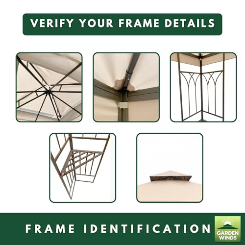 Garden Winds Durable 350 Replacement Canopy Top Compatible with 2019 Gardenline 10' x 10' Gazebo Models 7884-19 (2019), 22466 - Beige by Garden Winds - Image 6