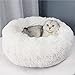 Katzenbett Hundebett Flauschig Waschbar rund Katzenkissen Hundekissen Plüsch Haustierbett Donut Hundekorb Katzenkorb für Katzen und kleine mittelgroßen Hunde (70CM, Weiß)