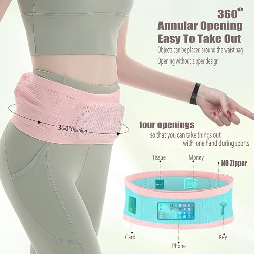 Image of Slim Running Belt Bag, Running Fanny Pack, Phone Holder for Running, Waist Bag, Moisture Wicking Storage Belt Bag for Walking, Travel, Sports, Hiking, Workout