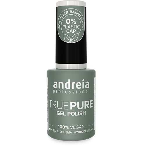Andreia TRUE Pure Nagellack, semi-permanent, 100% vegan - Professioneller Gel-Nagellack, intensiver Glanz, hält bis zu 3 Wochen, 10,5 ml, T46 Schwarz
