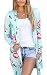 ECOWISH Womens Floral Print Long Sleeves Kimono Cardigans Blouses Coverup Chiffon Jacket Tops
