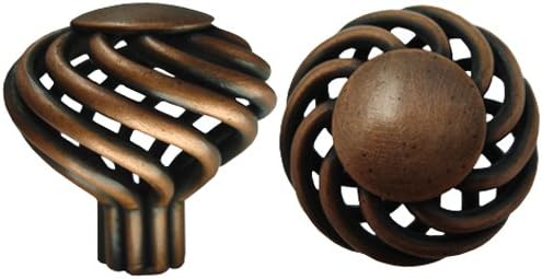 15 Pack Antique Copper Bird Cage Birdcage Birds Nest Twist 1-3/8" (35mm) Diameter Kitchen Cabinet Pull Knob 1318-35