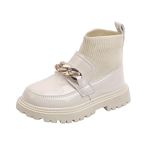 Girl's Sweet Sock Ankle Boots Winter Lug Sole Sock Combat Booties Winter Chelsea Ankle Fall Boots Waterproof Kids Cowboy Toddler Boots