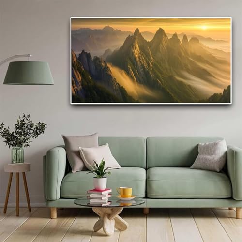 Kit broderie diamants paysage de montagne pour sublimer votre décoration murale de salon