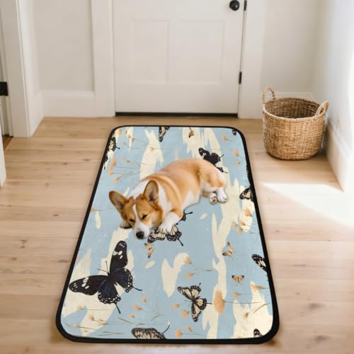 Tapis de cuisine papillon et fleurs 183x61 cm lavable - 8