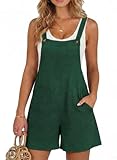 Dokotoo Women Summer Rompers Jumpsuits for Women Overalls Oversized Wide Leg Loose One Piece Sleeveless jumpsuit Short Pant Romper with Pockets 2026 Fashion Beach Vacation Outfits Green XXLarge