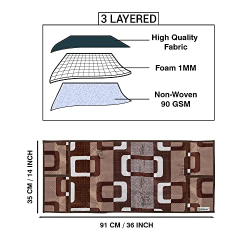 Image of Polyester 3-Layered Microwave Oven Top Cover With 4 Utility Pockets Suitable for Upto 30 Liter (Color- Brown, Size-36x14 Inches)