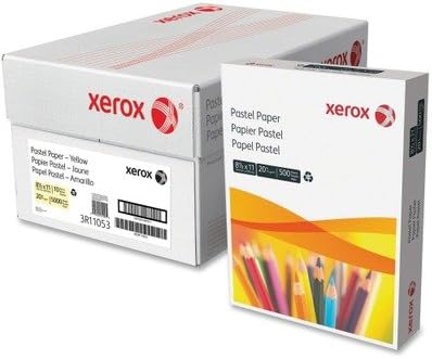 XER3R11053 - Paquete de 3 papeles multiusos de color pastel, 20 libras, carta, amarillo, 500 hojasresma