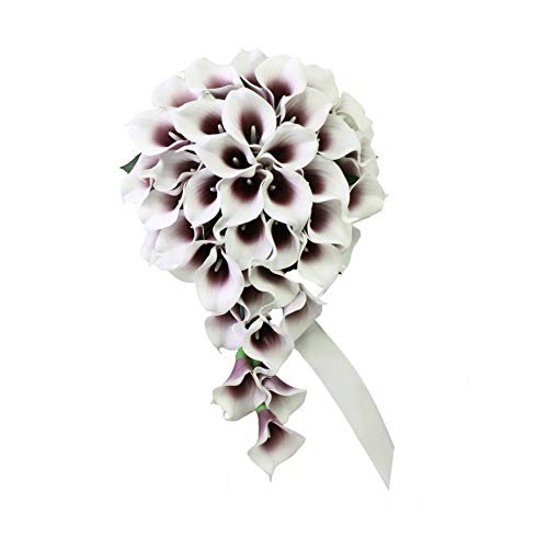 Angel Isabella, Llc 20Pc Set Of Keepsake Artificial Real Touch Calla Lily With Small Bloom Perfect For Making Bouquet, Boutonniere,Corsage (Picasso Plum) #TOP2