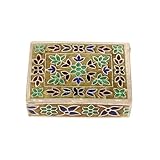 925 Sterling Silver Handmade Meenakari Work Floral Design Trinket Box Container Sindoor Box Brides Jewellery Gift For Her
