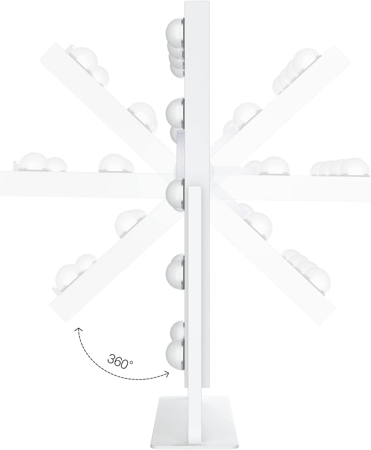 Specchio da Trucco Hollywood con Luci 41L x 30l cm a 12 Led sul Tavolo, 3 Colori di Luce e Funzione di Luminosità Regolabile, Dimensioni con Base 48L x 36l cm