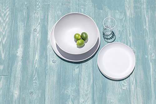 Abode Homewares Matte Craft Coupe Round Platter, 14 x 1”, Pure Melamine, Indoor/Outdoor, White by Abode Homewares - Image 3