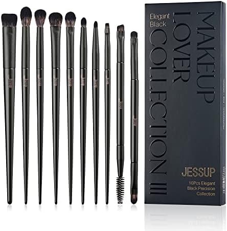 Jessup Eyeshadow Brush Set 10pcs Eye Makeup Brushes for Blending T337