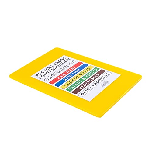 BAKI Commercial Plastic Cutting Board 18 x 12 x 0.5 inch (Yellow)