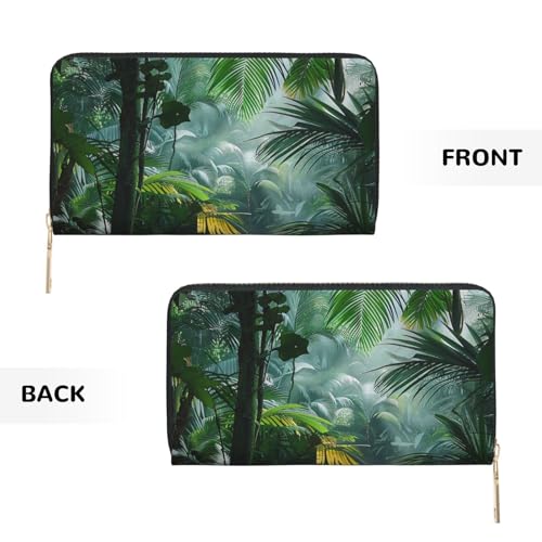 Tropical Rainforest Jungle Scene Printed Long Wallet for Women Men Cute Coin Purse with Card Holder3