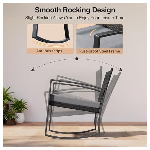 Qsun Outdoor Patio Rocking Bistro Set