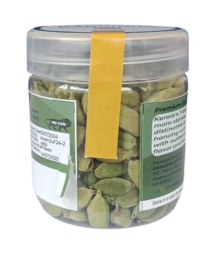 Image of Anamaya Green Cardamom Whole 40gms | 7 to 8 mm big size bolts | Ilaichi Green | Choti Elaichi | From Kerala Farms | Pure & Natural
