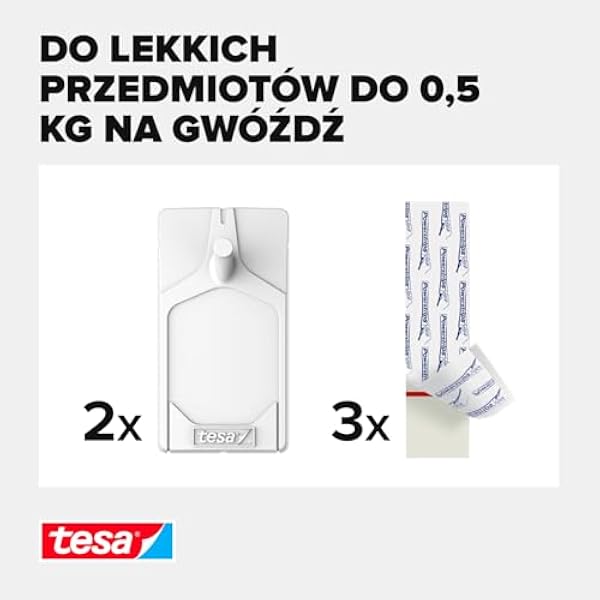 Tesa 77772-00000-00 Самоклеящийся крючок белый 2 шт. по 0 5 кг