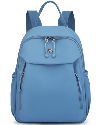 Image of Pealwel Mini Nylon Women Backpacks,Small Ladies backpacks Lightweight Shoulder Satchel Bag Tote Handbag Casual Travel Daypack (Blue(A))