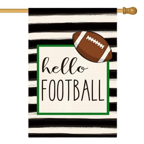Drapeau de maison double face Hello Football AVOIN grand format résistant aux UV