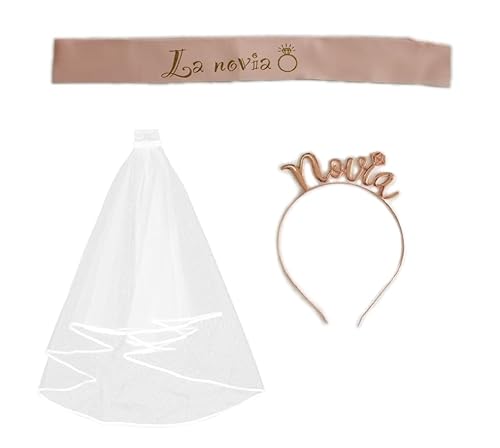 3pcs Despedida Soltera Accesorios Español Banda Amiga de la Novia