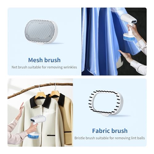 YASHE Steamer for Clothes, 1600W Travel Handheld Steamer, 20s Fast Heat-up, 250ml Large Capacity, Horizontal & Vertical 2 IN 1, Auto-Off, Mini Size, Self-Cleaning, for Home, Office and Travel