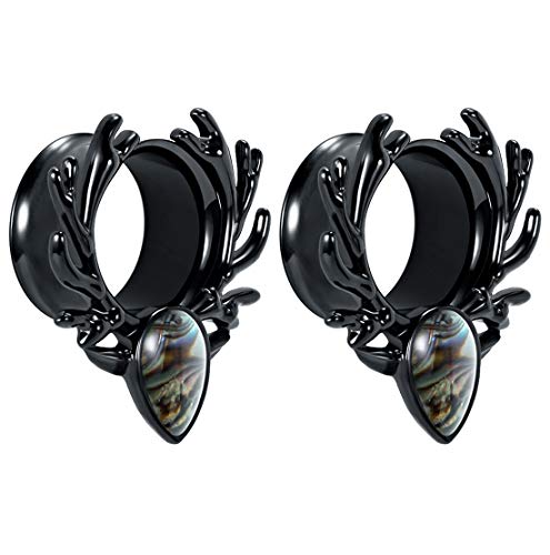 HuaCan 2Pcs Ecarteur Oreille Tunnels Plugs Expandeurs En 316 Acier Inoxydable 6mm-16mm Cover