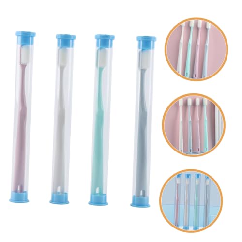 FOMIYES 4 Stück Teiliges Erwachsenen zahnbürsten Reiseetui Weiche Borsten für Sanfte Reinigung Hygienisch Tragbar für Unterwegs Schwangerschaft und Tägliche Mundpflege – Bild 5