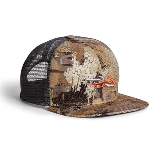 SITKA Trucker Hat - Adjustable Outdoor Camo Snap Back Hat for Men, Optifade Waterfowl Marsh, One Size Fits All
