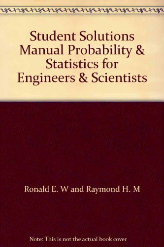 Student Solutions Manual Probability & Statisti... 0024242225 Book Cover