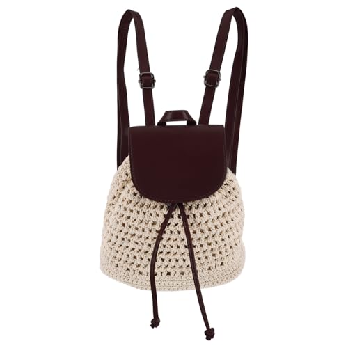 Mochila de crochet LIFKOME elegante bolso de diseño calado con acabados alta calidad