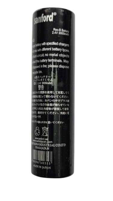 Image of KP Original 2.4V Volt-3000mAh High Capacity Rechargeable Compitable Battery for Sanford Torch,Rechargeable Battery for Torch Light Color Black (2.4V Volt-3000 MAH) Size 3.43 Inch * 0.88 Inch
