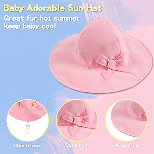 Baby Sun Hat Girls Floppy Bucket Hat Summer Toddler Outdoor Cap For Swim Beach (Pink, 50Cm/19.7"(1-2T)) #TOP4